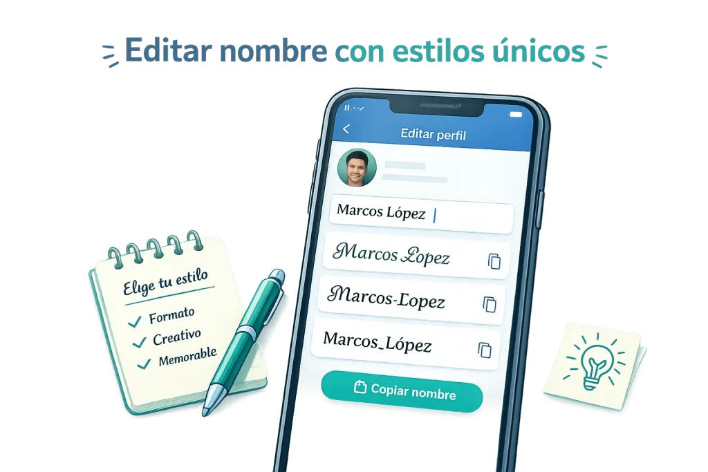 Editar nombre con estilos únicos